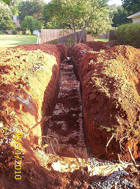 Overview of completed trench GSI provides full service septic tank repair and septic system maintenance